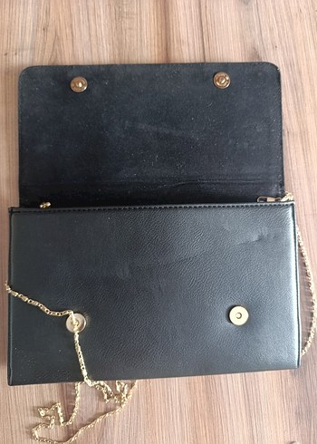 Zincir Detaylı Siyah Deri Kadın Çanta - Görsel 2