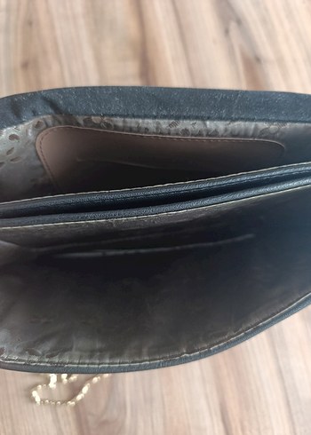 Zincir Detaylı Siyah Deri Kadın Çanta - Görsel 3