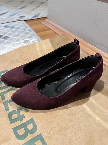 Bordo topuklu ayakkabı