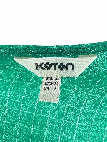 34 Beden yeşil Renk Koton Kısa Elbise %70 İndirimli.