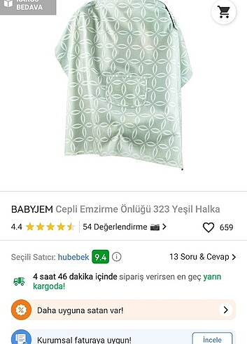 Babyjem emzirme önlüğü 