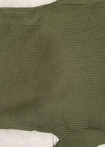 Kadın Haki Balıkçı Yaka Triko Kazak - Görsel 2