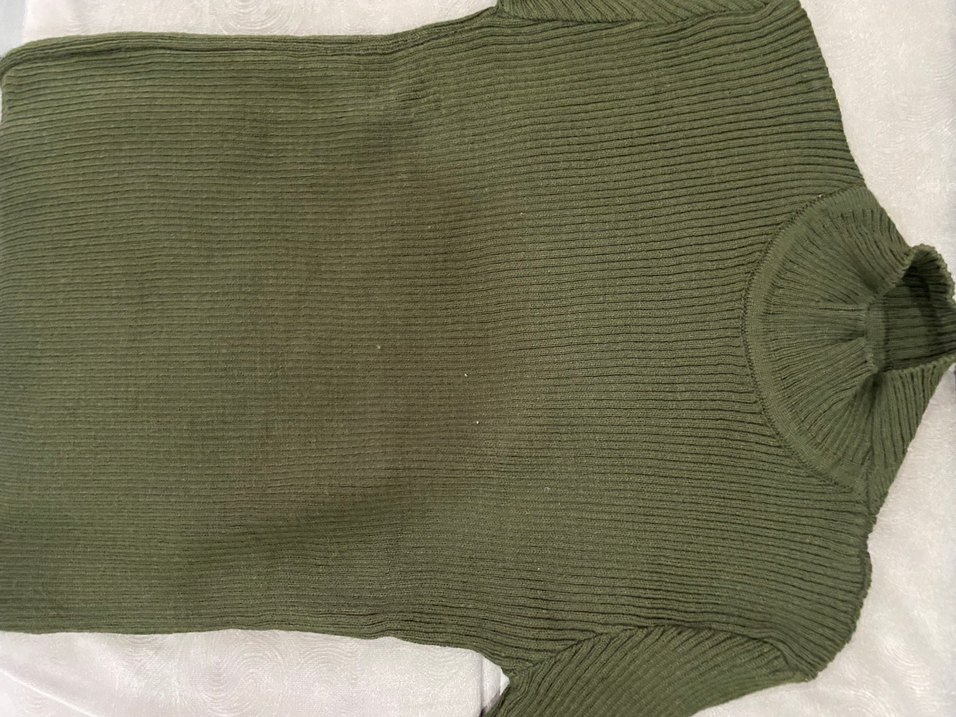 Kadın Haki Balıkçı Yaka Triko Kazak - Görsel 2