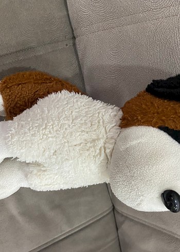 Kahverengi ve Beyaz Peluş Köpek Oyuncak - Görsel 2