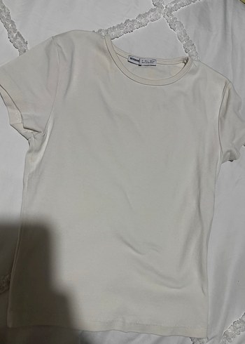 Beyaz Kadın Pamuklu Kısa Kollu Tişört - Görsel 2