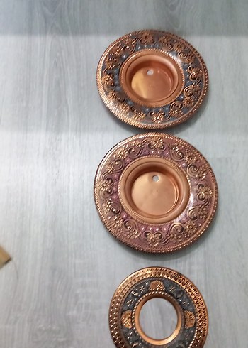Bakir Desenli Parlak Çok Renkli Tabaklar - Görsel 3
