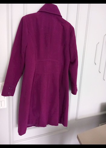 Düğmeli Mor Kaban - Görsel 3