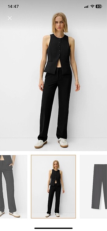 Bershka low waist siyah pantolon