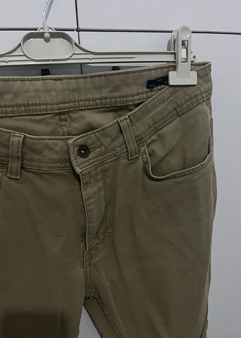 Bej Regular Fit Kemerli Erkek Denim Pantolon - Görsel 2