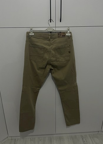 Bej Regular Fit Kemerli Erkek Denim Pantolon - Görsel 3