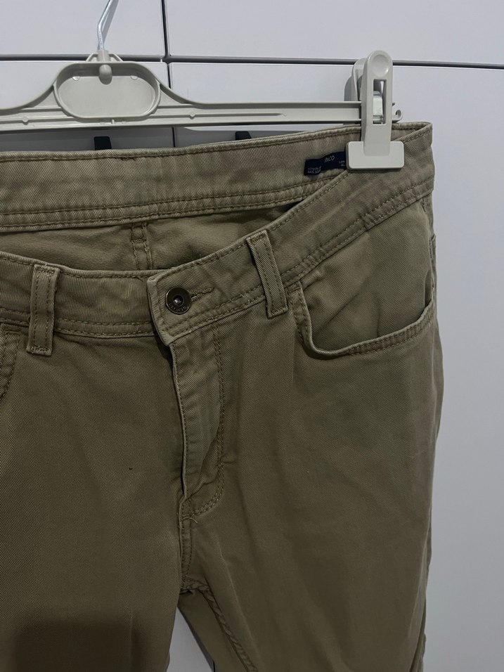 Bej Regular Fit Kemerli Erkek Denim Pantolon - Görsel 2