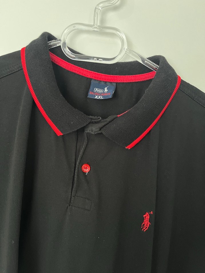 Düğmeli Siyah Erkek Polo Tişört - Görsel 2