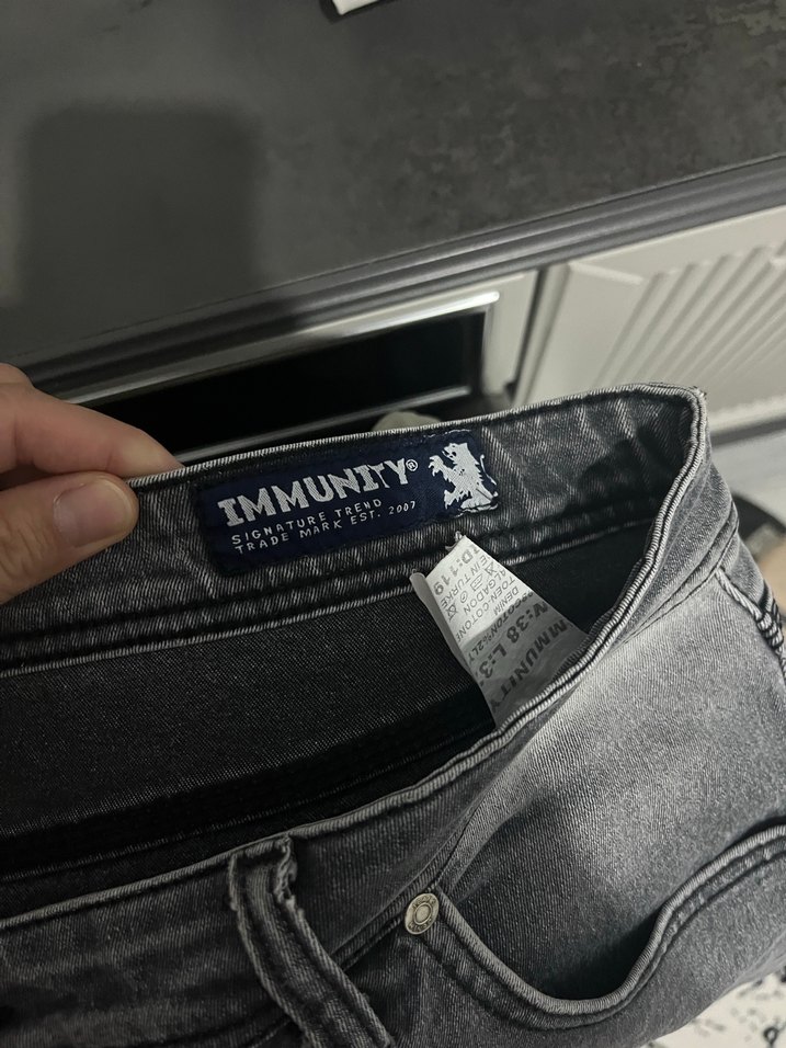 Gri Rahat Kesim Erkek Kot Pantolon - Görsel 5