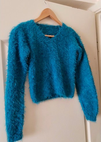 Turkuaz V Yaka Örgü Kadın Kazak
XS beden,el örgüsü,kusursuzdur. - Görsel 3