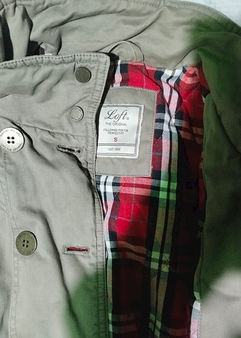 Loft marka Haki Düğmeli Midi Pamuklu Kadın kaban - Görsel 2