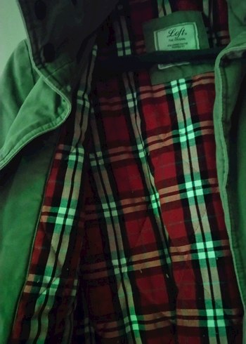 Loft marka Haki Düğmeli Midi Pamuklu Kadın kaban - Görsel 5