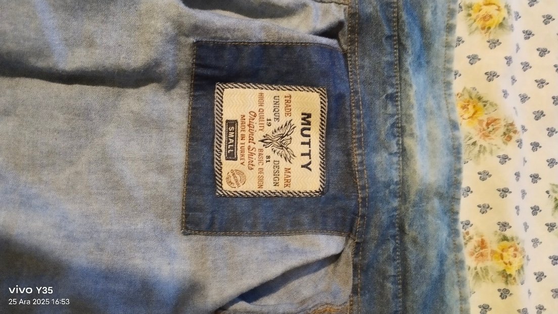 Düğmeli Kadın Mavi Denim gömlek - Görsel 2