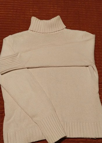 Toz pembe Boğazlı Triko Kadın Kazak - Görsel 4