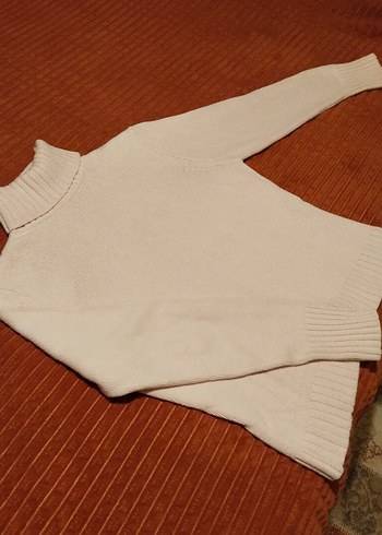 Toz pembe Boğazlı Triko Kadın Kazak - Görsel 2