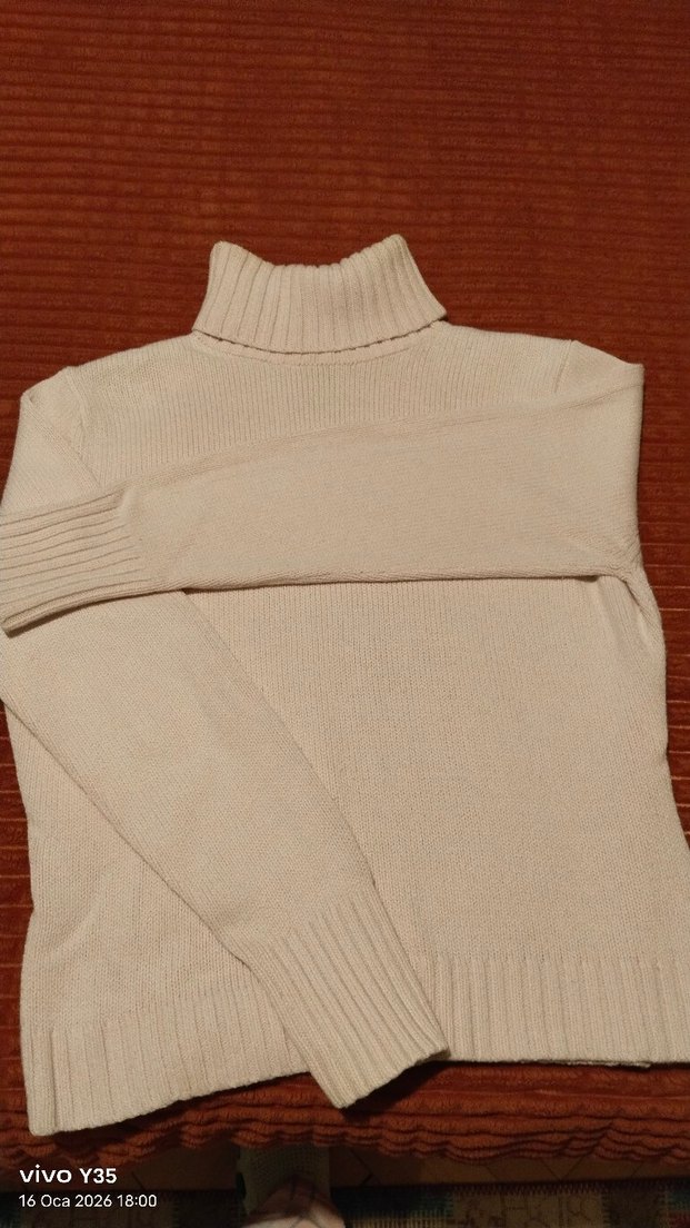 Toz pembe Boğazlı Triko Kadın Kazak - Görsel 4