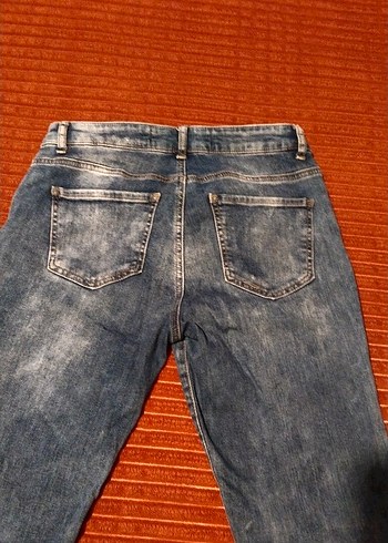 Kot Mavi kadın Bol Kesim Yırtık jean Pantolon,S/M uyumlu - Görsel 4