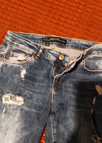 Kot Mavi kadın Bol Kesim Yırtık jean Pantolon,S/M uyumlu - Görsel 3