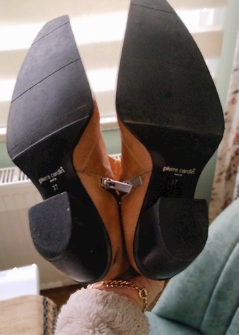 camel renk,hakiki deri vintage kovboy tarz,fermuarlı bot - Görsel 5