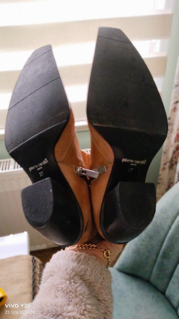 camel renk,hakiki deri vintage kovboy tarz,fermuarlı bot - Görsel 5