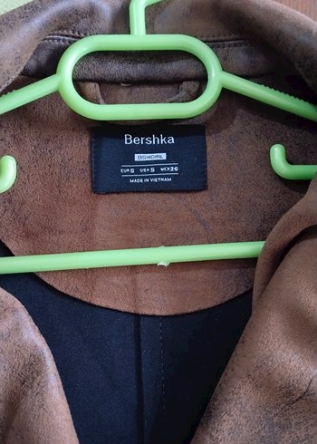 Bershka,yeni,kahverengi Süet Kemerli Biker Ceket - Görsel 4