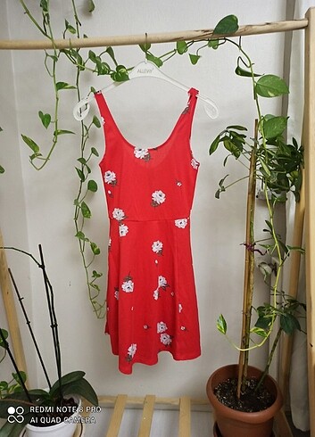 Yazlık nar çiçeği rengi mini elbise 