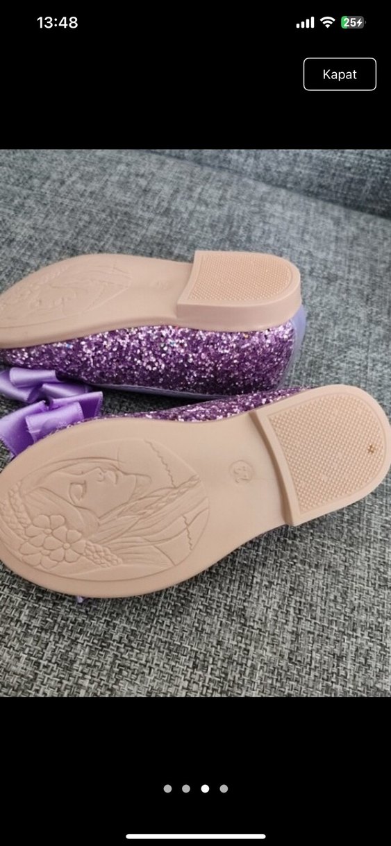 Kızlar için Mor Simli Babet Ayakkabı - Görsel 2