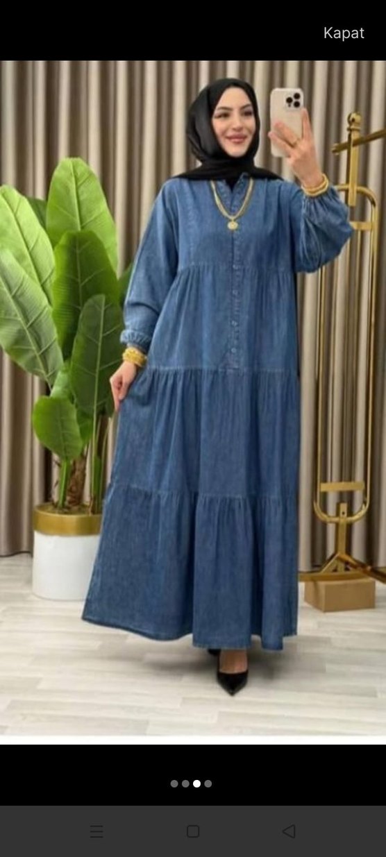 Gri Düğmeli Kadın Denim Pantolon - Görsel 3