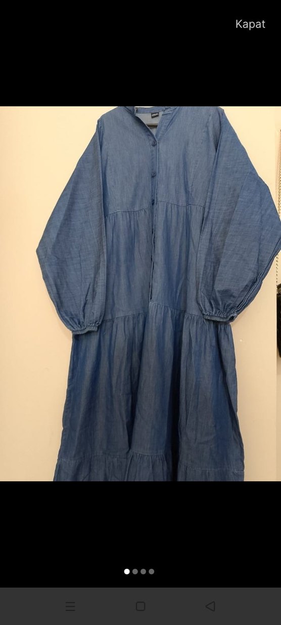 Gri Düğmeli Kadın Denim Pantolon - Görsel 2