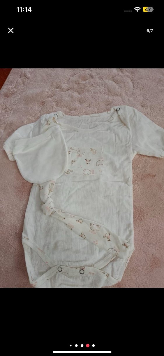 Bebek Uyku Tulumu Pastel Beyaz - Görsel 2