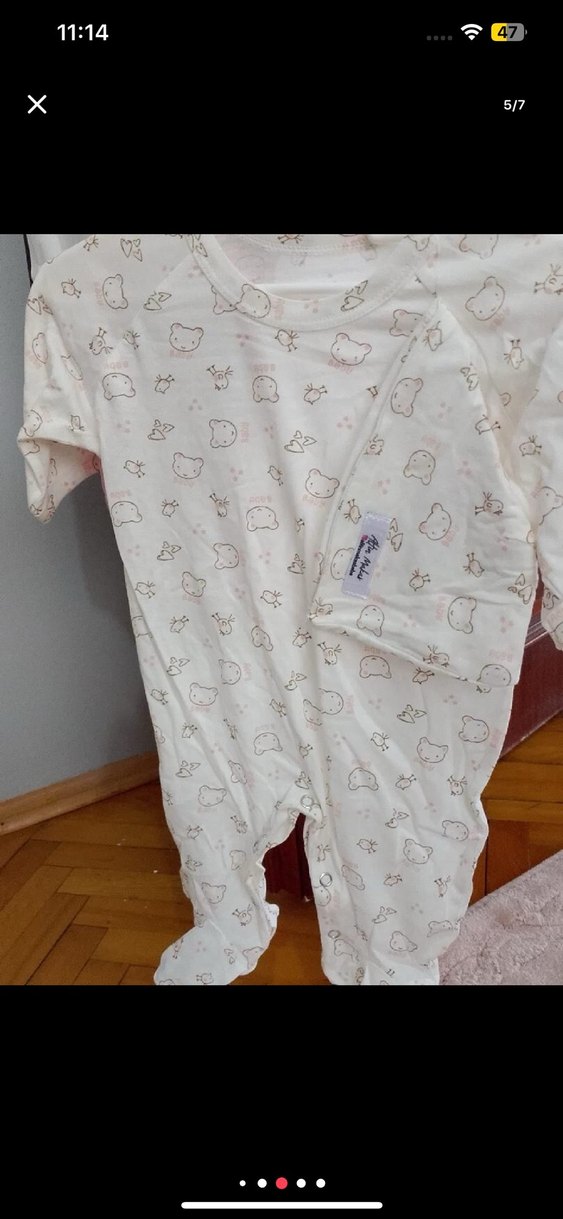 Bebek Uyku Tulumu Pastel Beyaz - Görsel 3