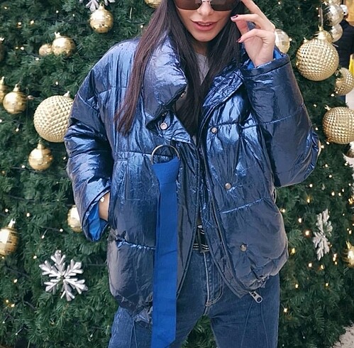 Zara Parlak Owersize Mont