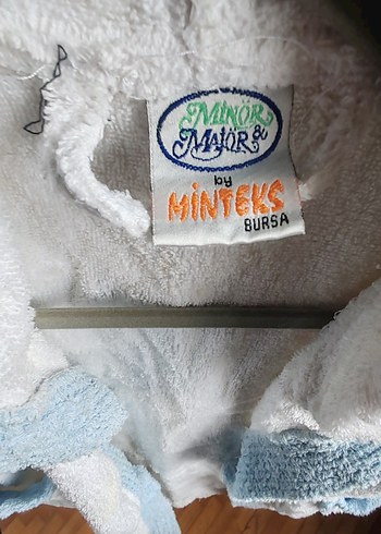 Nakışlı Erkek Çocuk Mavi Bornoz - Görsel 4