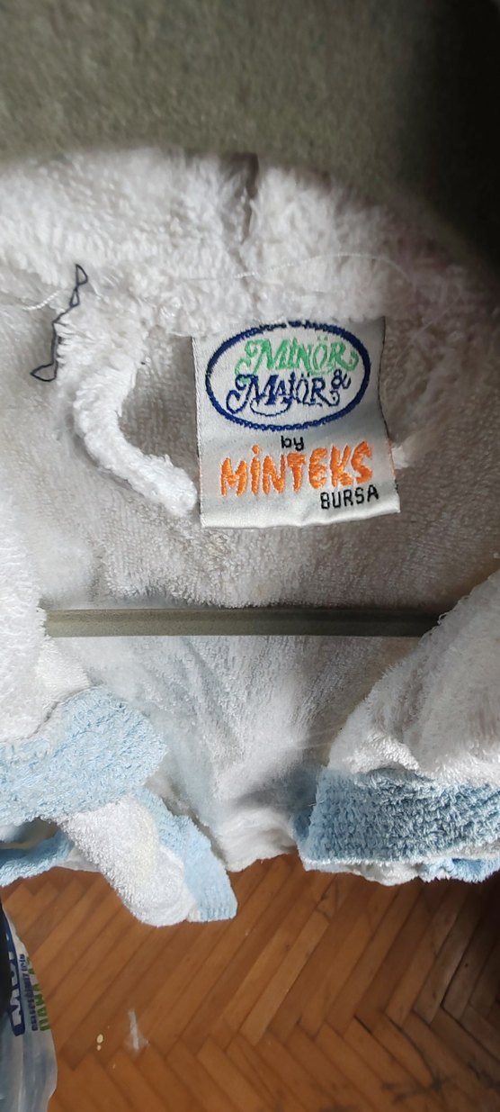 Nakışlı Erkek Çocuk Mavi Bornoz - Görsel 4