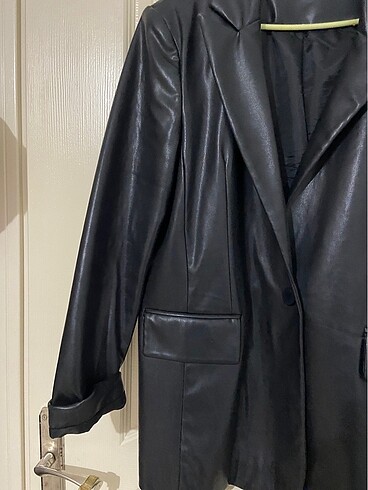 m Beden siyah Renk Deri Siyah Blazer Ceket