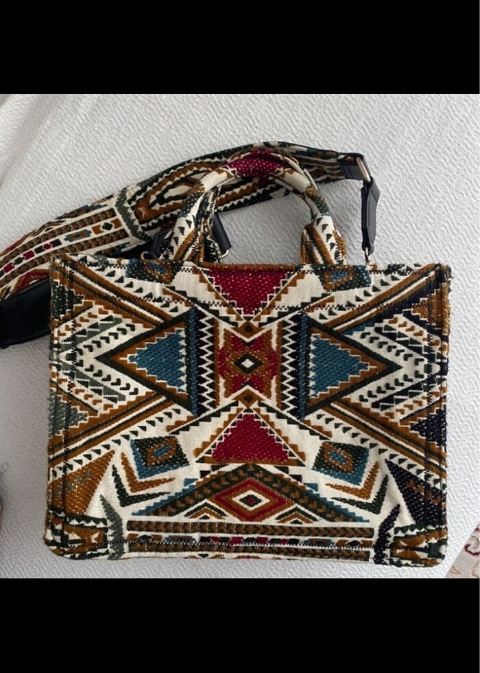 Zara etnik desen çanta - Görsel 3