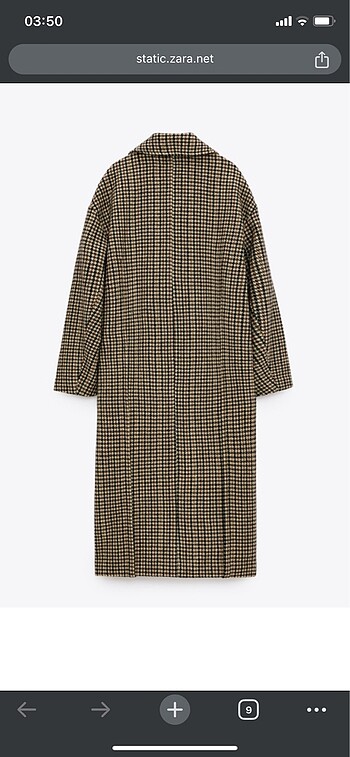 Zara kazayağı yün karışımlı kaban - Görsel 6