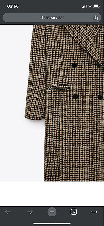 Zara kazayağı yün karışımlı kaban - Görsel 5