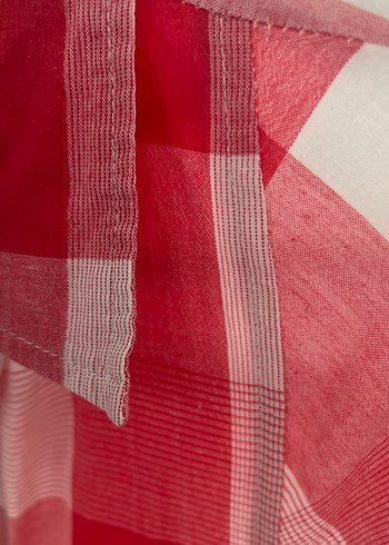 Pembe Ekoseli Pamuklu Kadın Gömlek - Görsel 6