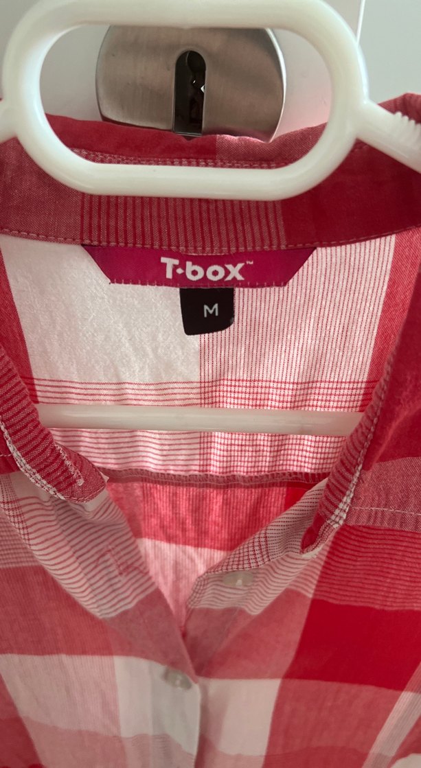 Pembe Ekoseli Pamuklu Kadın Gömlek - Görsel 2