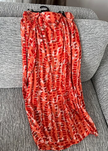 Renkli Desenli Midi Kadın Etek - Görsel 2