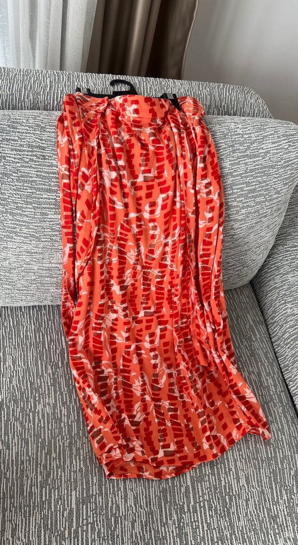 Renkli Desenli Midi Kadın Etek - Görsel 2