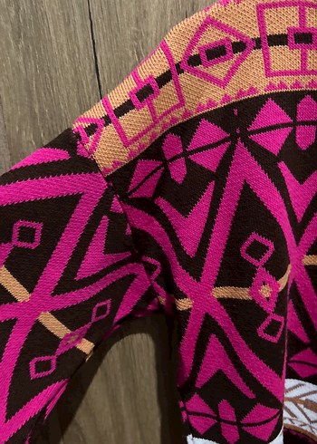 Renkli Bohem Örgü Kadın Kazak - Görsel 4