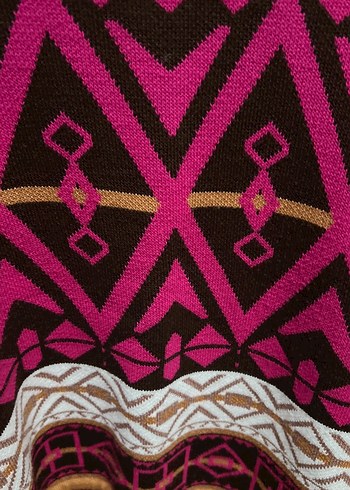 Renkli Bohem Örgü Kadın Kazak - Görsel 3