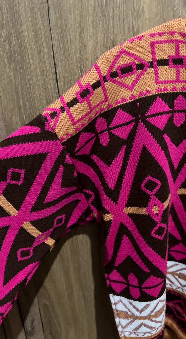 Renkli Bohem Örgü Kadın Kazak - Görsel 4