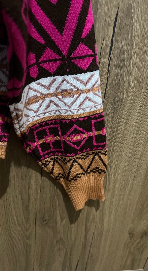 Renkli Bohem Örgü Kadın Kazak - Görsel 5